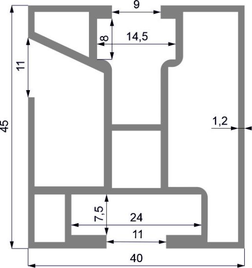 Obrázek Al profil Solar - 45x40 Cable AKCE!