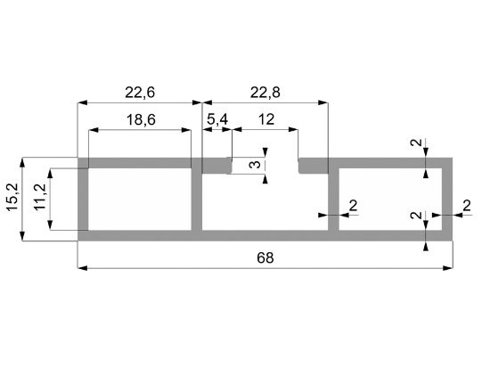 Obrázek Al profil Solar -  C lišta "PLUS"
