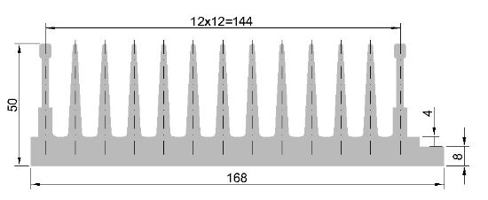 Obrázek Hliníkový chladič 168x50 3m