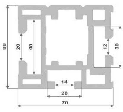 Obrázek Al profil - Pravítko 70x60 elox