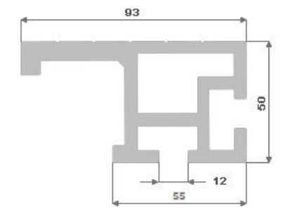 Obrázek Al profil - Pravítko 93x50 elox