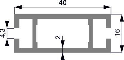 Obrázek Paždík 40x16 Alufinal elox