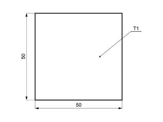 Obrázek Hliníkový přířez 1.0X500X500mm s jednostr. folií