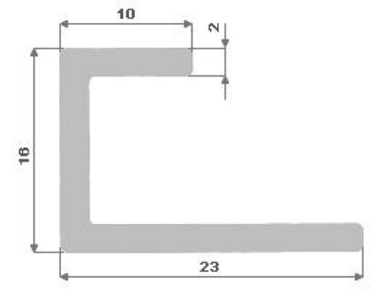 Obrázek Hliníkový U profil nepr.16x23x10x2