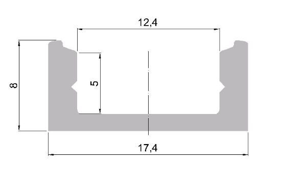 Obrázek Hliníkový profil pro LED standardní, bez krytky