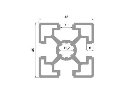 Obrázek Hliníkový profil K4545 stříbrný elox