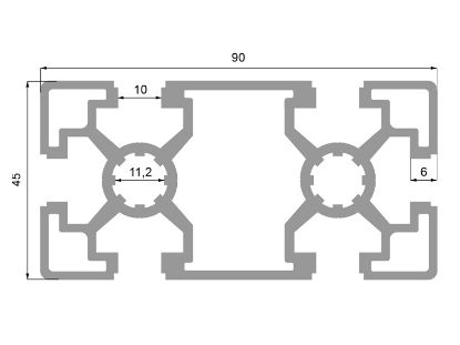 Obrázek Hliníkový profil K4590 stříbrný elox