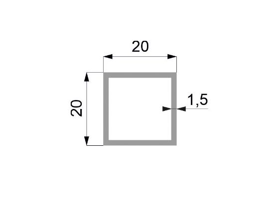 Obrázek Hliníkový jekl 20x20x1.5
