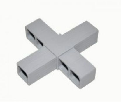 Obrázek Plast. spojka pro J40x40x2  KŘÍŽ šedá