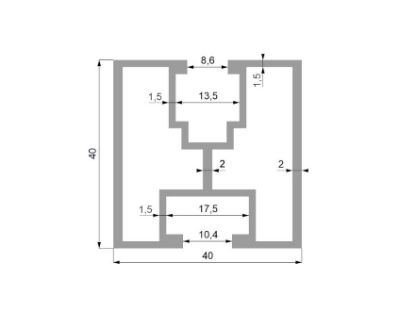 Obrázek Al profil Solar 40x40 Solid  AKCE!