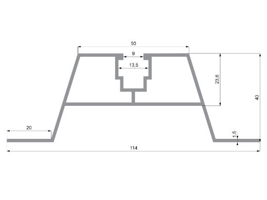 Obrázek Hliníkový profil Solar - Trapéz 