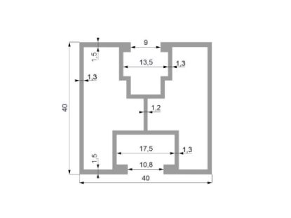 Obrázek Al profil Solar - 40x40 Economy AKCE!