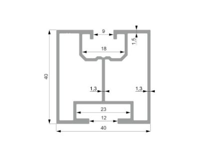 Obrázek Al profil Solar 40x40 Stone, spec.kámen!