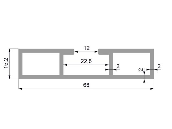 Obrázek Al profil Solar -  C lišta "PLUS"