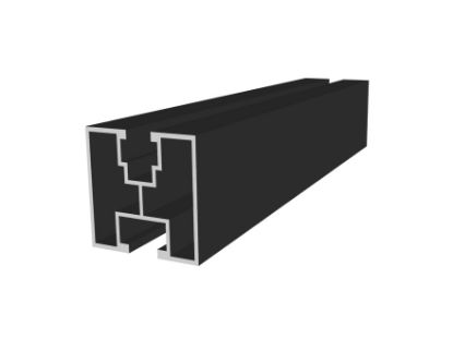 Obrázek Al profil Solar 40x40 Economy  4,6m černý elox s otlaky